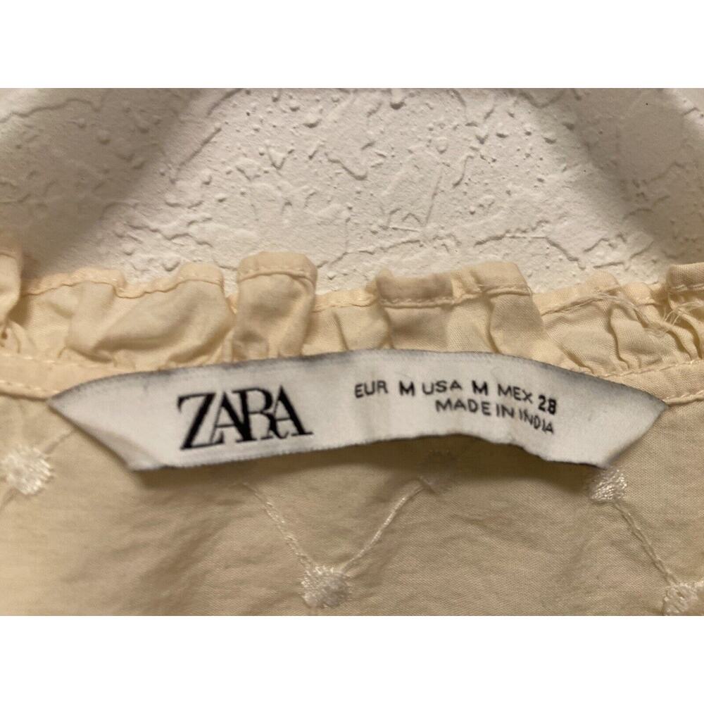 Zara Cream Eyelet Ruffle Blouse - Picture 9 of 12
